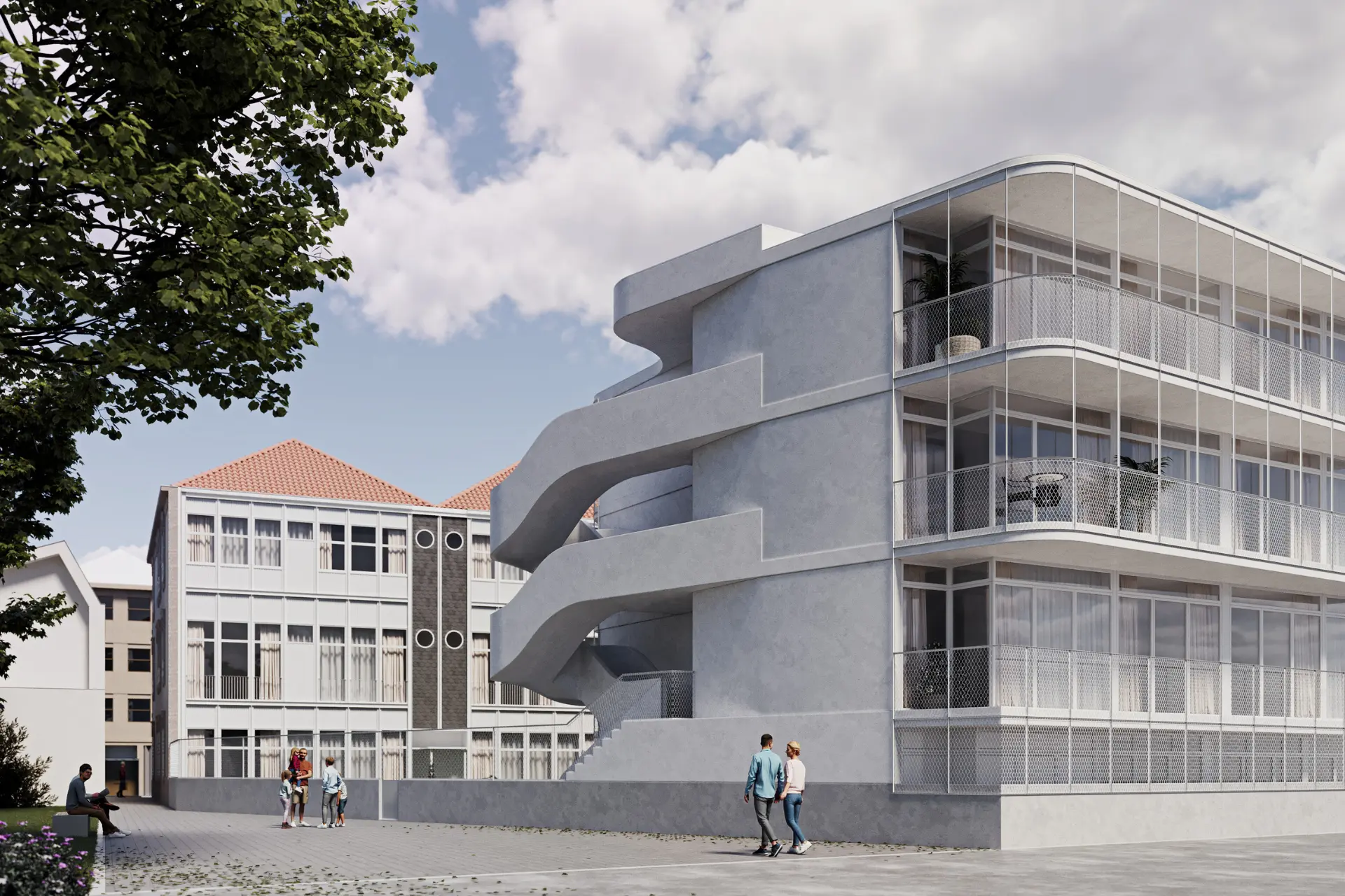 T1 Novo com Varanda | Areosa | Porto — Render exterior do edifício