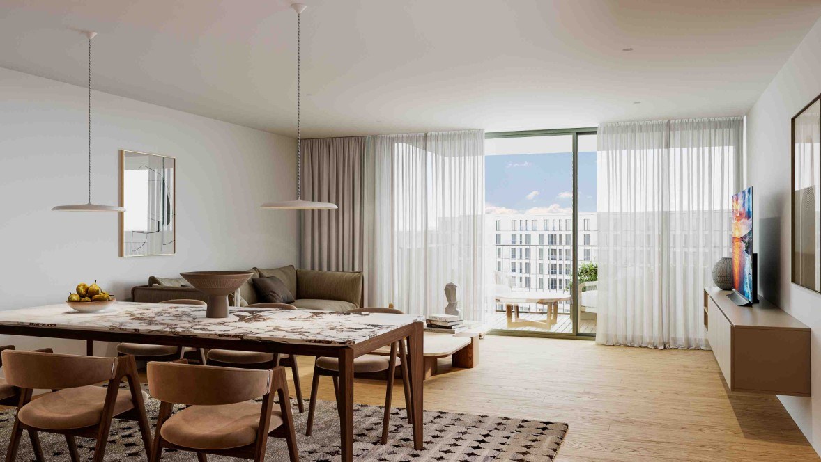 Edifício Xanana Gusmão — Sala comum com acesso à varanda